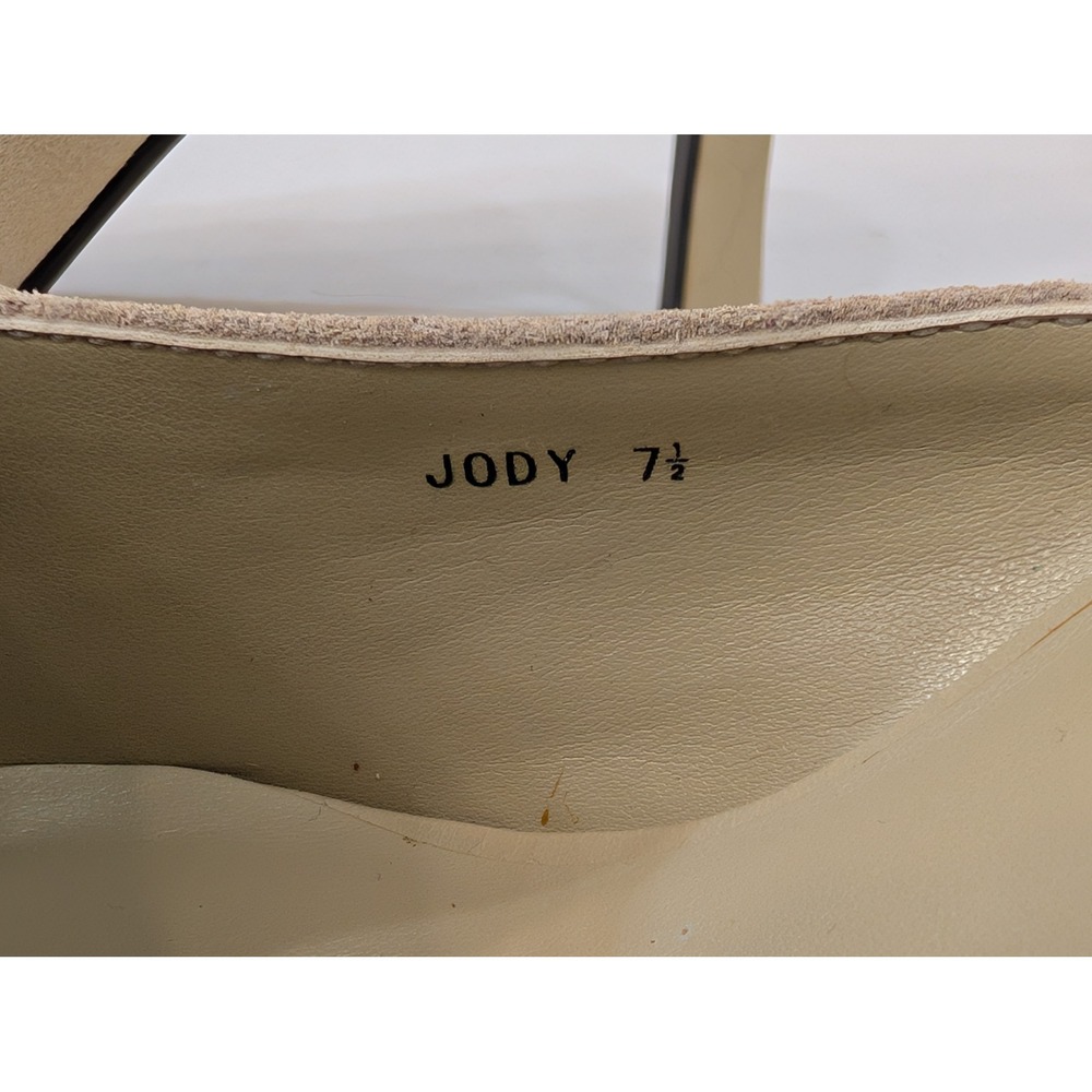 Yellow Box Jody Embellished Rhinestone Square Toe Beige Heel Mules Size 7.5 - Picture 3 of 9